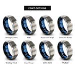 font options for inside engraving on blue & gray taurus constellation rings