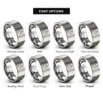font options for inside engraving on grey taurus constellation rings