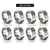font options for inside engraving on grey taurus rings