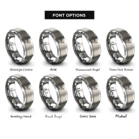 font options for inside engraving on grey taurus moon rings