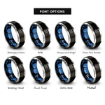 font options for inside engraving on black & blue & silver taurus sign circle rings