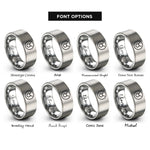 font options for inside engraving on gray taurus sign circle rings