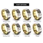 font options for inside engraving on gold & silver taxi rings