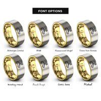 font options for inside engraving on gold & silver taxi rings