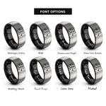 font options for inside engraving on black & gray taxiway sign rings