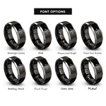 font options for inside engraving on black & silver taxiway sign rings