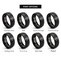 font options for inside engraving on black taxiway sign rings