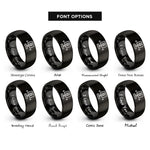 font options for inside engraving on black taxiway sign rings