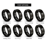 font options for inside engraving on black taxiway sign rings