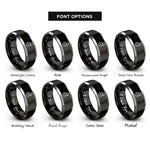 font options for inside engraving on black & grey tea infuser ball rings