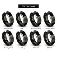 font options for inside engraving on black & grey tea infuser ball rings