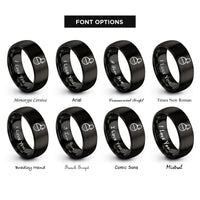 font options for inside engraving on black tea infuser ball rings