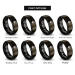 font options for inside engraving on gunmetal & black tea leaf pattern rings