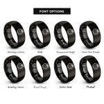 font options for inside engraving on black teacher apple rings