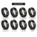 font options for inside engraving on black & silver teacup saucer rings