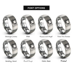 font options for inside engraving on gray teacup saucer rings