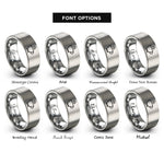 font options for inside engraving on silver teacup steam rings