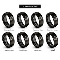 font options for inside engraving on black teapot rings