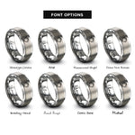 font options for inside engraving on silver teapot rings
