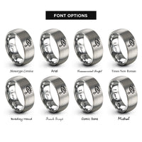 font options for inside engraving on silver tear drop rings