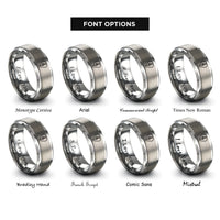 font options for inside engraving on silver teardrop clef rings