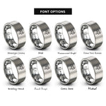 font options for inside engraving on silver tech diver twinset rings