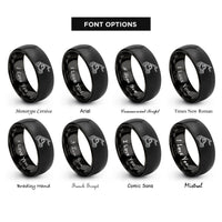 font options for inside engraving on black telehandler rings