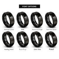 font options for inside engraving on black teleprompter rings