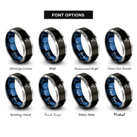 font options for inside engraving on black & blue & grey telescope rings