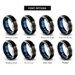 font options for inside engraving on black & blue & silver telescope rings