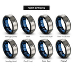 font options for inside engraving on black & blue & gray telescope rings