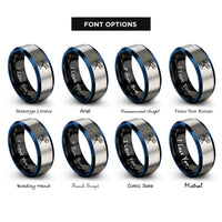 font options for inside engraving on black & blue & grey telescope rings