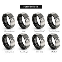 font options for inside engraving on black & grey telescope rings