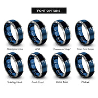 font options for inside engraving on blue & gray telescope rings
