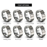 font options for inside engraving on silver telescope rings