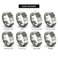 font options for inside engraving on silver telescope rings