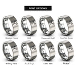 font options for inside engraving on gray telescope rings