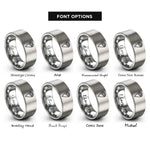 font options for inside engraving on silver temaki hand roll rings