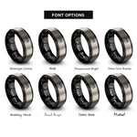 font options for inside engraving on black & silver temperance rings