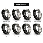 font options for inside engraving on black & grey temperance rings