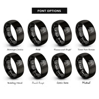 font options for inside engraving on black temperance rings