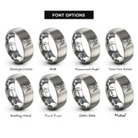 font options for inside engraving on silver temperance rings