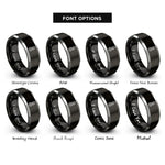 font options for inside engraving on black & gray temperature gauge rings