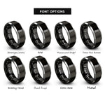 font options for inside engraving on black & grey temperature gauge rings