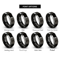 font options for inside engraving on black & grey temperature gauge rings