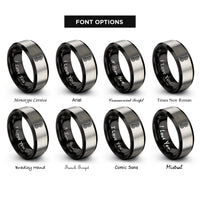 font options for inside engraving on black & grey temperature gauge rings