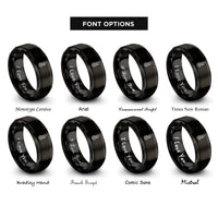 font options for inside engraving on black temperature gauge rings