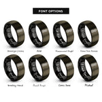font options for inside engraving on gunmetal & black temperature gauge rings