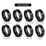 font options for inside engraving on black & silver templar helmet cross rings