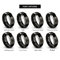 font options for inside engraving on black & silver templar helmet cross rings